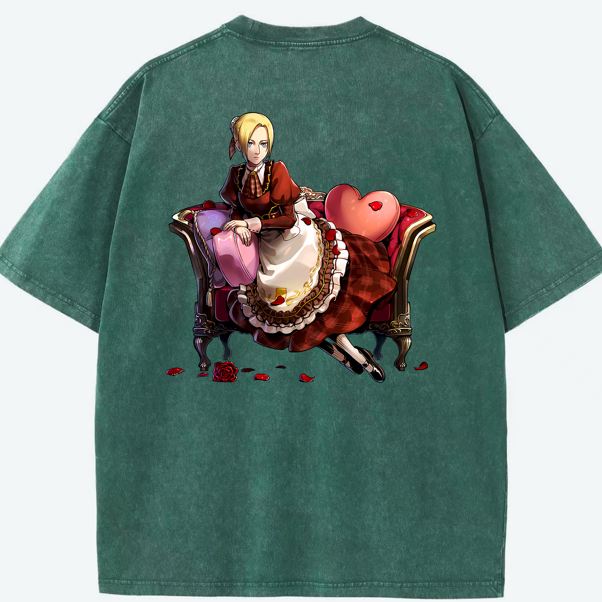 （画像用） 進撃の巨人 アニ・レオンハート Attack on Titan Annie Leonhart 綿100% ヴィンテージ風 半袖Tシャツ（背面プリント）